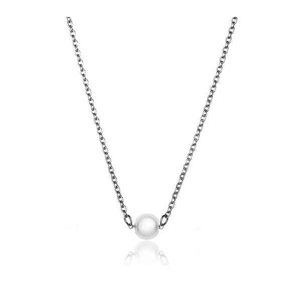 Dámský náhrdelník s příveškem ve tvaru perly z nerezové oceli stříbrné barvy Emily Westwood Pearl