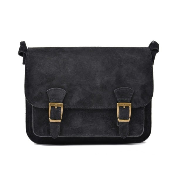 Черна кожена чанта Gurmeno - Renata Corsi