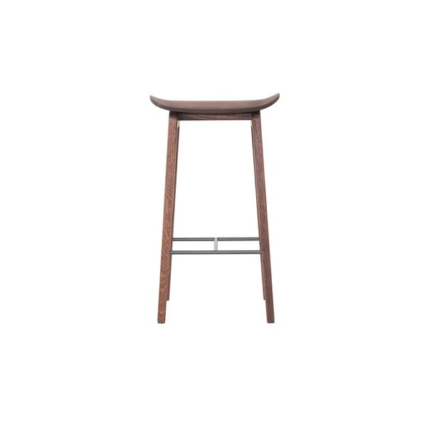 Hnědá barová židle z dubového dřeva NORR11 NY11, 65 x 35  cm
