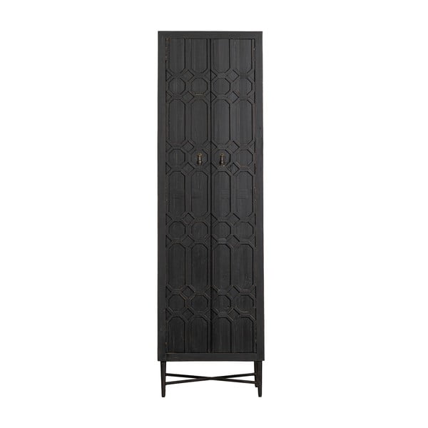 Черен шкаф от рециклирана дървесина 60x210 cm Bequest - BePureHome