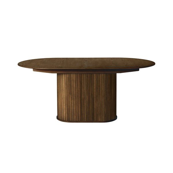 Сгъваема трапезна маса с допълнителна плоча от декор от дъб  95x180 cm Nola – Unique Furniture-image-1