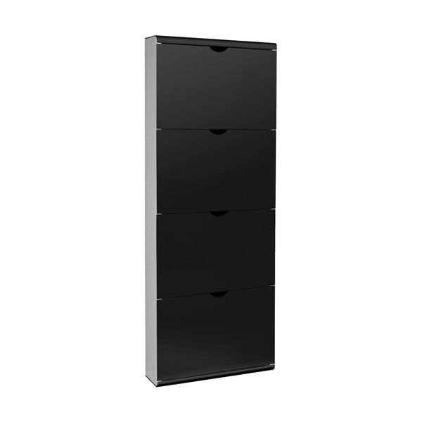 Черна метална стойка за обувки 51x138x16 cm – Household Pleasure