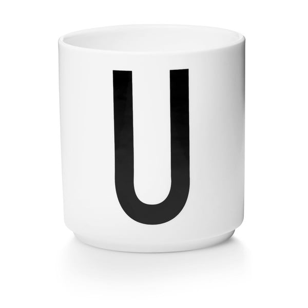 Бяла порцеланова чаша Personal U A-Z - Design Letters