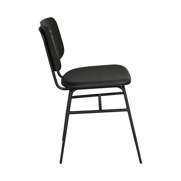 Черен трапезен стол с черна седалка Brent - Rowico-image-4