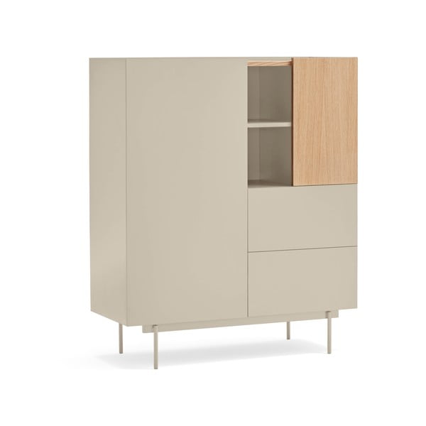 Висок скрин в светлосиво и естествен дъб 100x120 cm Otto - Teulat-image-1