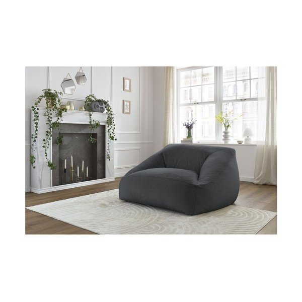 Тъмносив пуф от изкуствен косъм Lilibet – Bobochic Paris-image-1