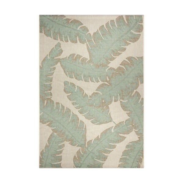 Зелен и бежов килим на открито Лист, 140 x 200 cm - Ragami