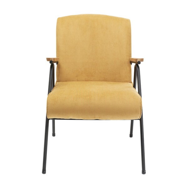 Жълт велурен фотьойл Ryan - Kare Design