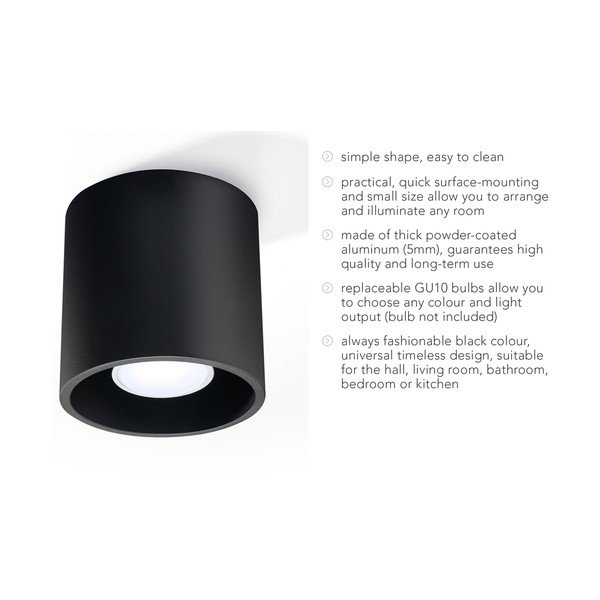 Черно таванно осветително тяло Roda - Sollux-image-4