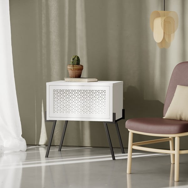 Бяло нощно шкафче Naive - Kalune Design-image-3