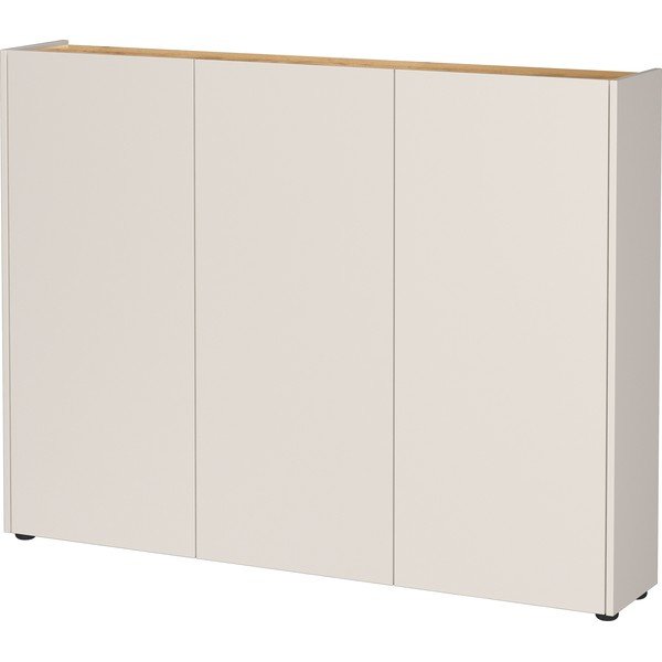 Кремаво шкафче с дъбов декор 138x105x25 cm Libbiano – Germania