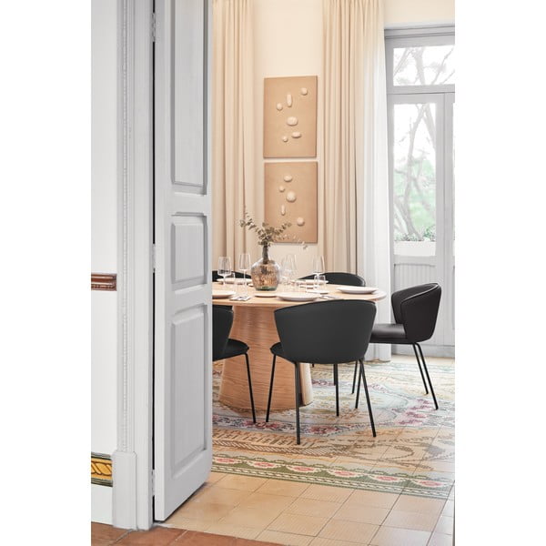 Черни тапицирани трапезни столове в комплект 2 бр. Add – Teulat-image-2