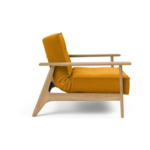 Оранжев сгъваем фотьойл с дървени подлакътници Splitback - Innovation-image-4