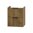 Нисък шкаф за окачване под умивалника с дъбов декор в естествен цвят 46,5x55,5 cm Lyon - STOLKAR