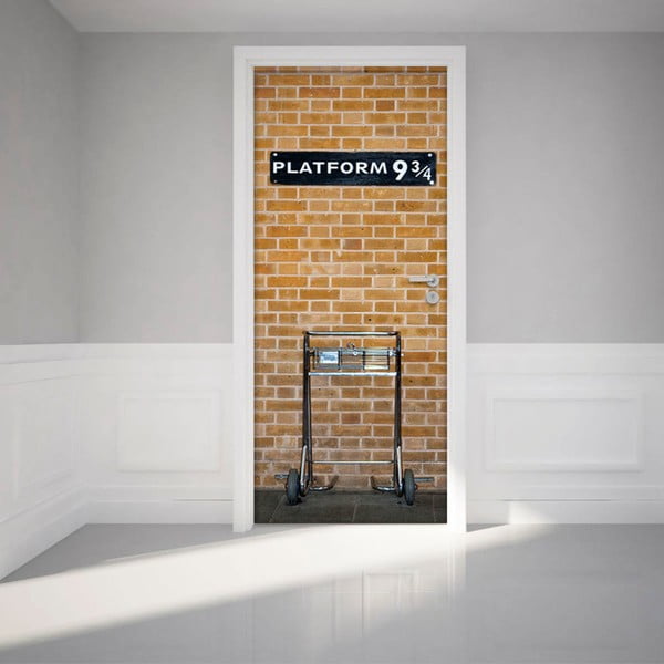 Самозалепващ се стикер за врата Платформата на Хари Потър, 83 x 204 cm - Ambiance