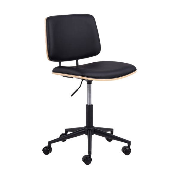 Черен офис стол от имитация на кожа Owen – Actona