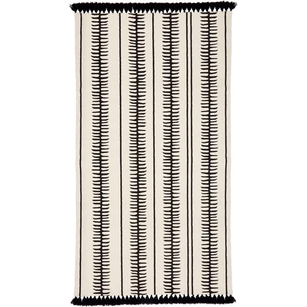 Бежов и черен ръчно тъкан памучен килим , 70 x 140 cm Rita - Westwing Collection
