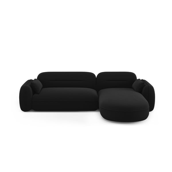 Черен кадифен ъглов диван (десен ъгъл) Audrey – Interieurs 86