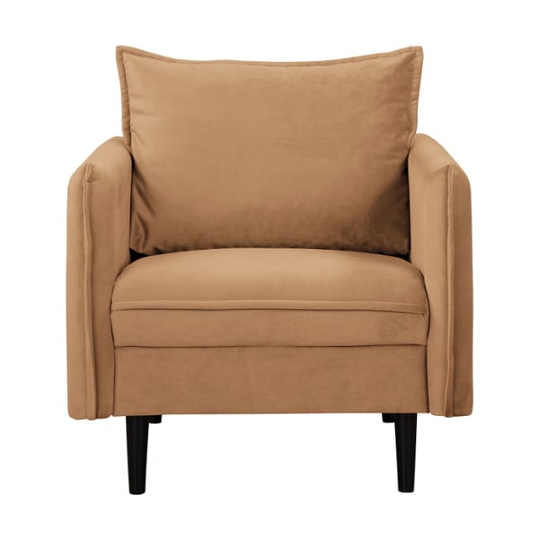 Кафяво кадифено кресло Juli – Ropez-image-1