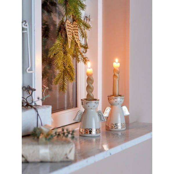 Свещници в комплект от за чаена свещ 2 бр. от каменна керамика Faella – Bloomingville-image-2