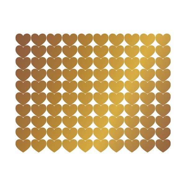 Комплект от 100 стикера за стена Golden Heart - Ambiance-image-2