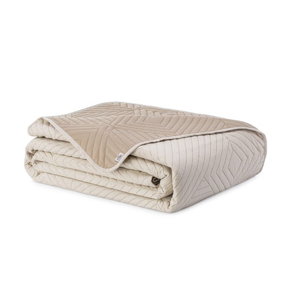 Бежово капитонирано покривало за легло от микрофибър 220x240 cm Softa – Restilo