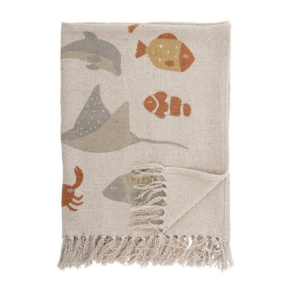 Бежово памучно бебешко одеяло 100x80 cm Abaas - Bloomingville Mini-image-3