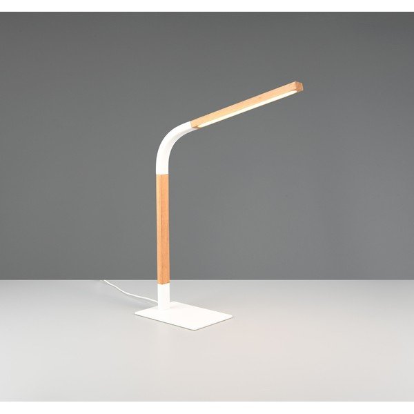 LED настолна лампа с възможност за димиране в бял и естествен цвят с дървен абажур (височина 73,5 см) Norris - Trio-image-1