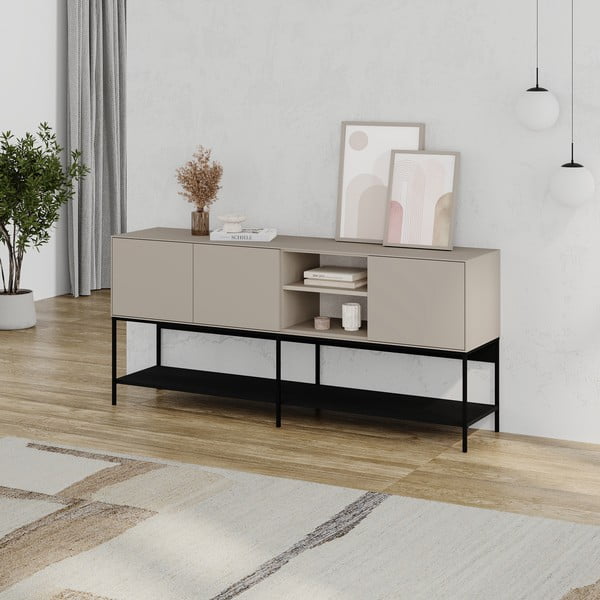 Черно-кремав скрин 180x80x40 cm Amira – Marckeric-image-2