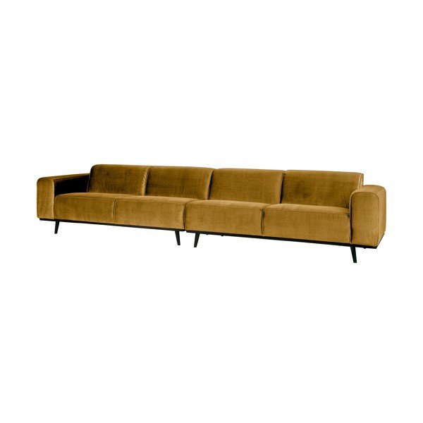 Меденожълто кадифено канапе Заявление, 372 cm - BePureHome-image-1
