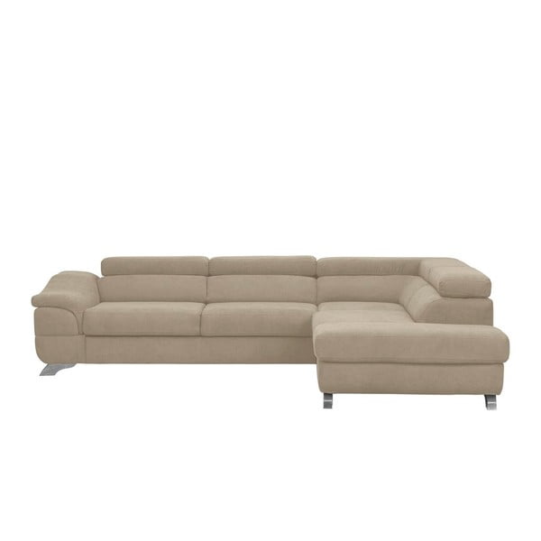 Кафяв и сив ъглов разтегателен диван с кадифена тапицерия Gamma, десен ъгъл - Windsor & Co Sofas