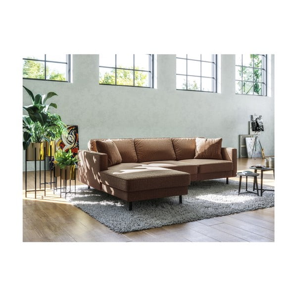Кафяв ъглов диван Jílově , десен ъгъл Kobo - MESONICA-image-3