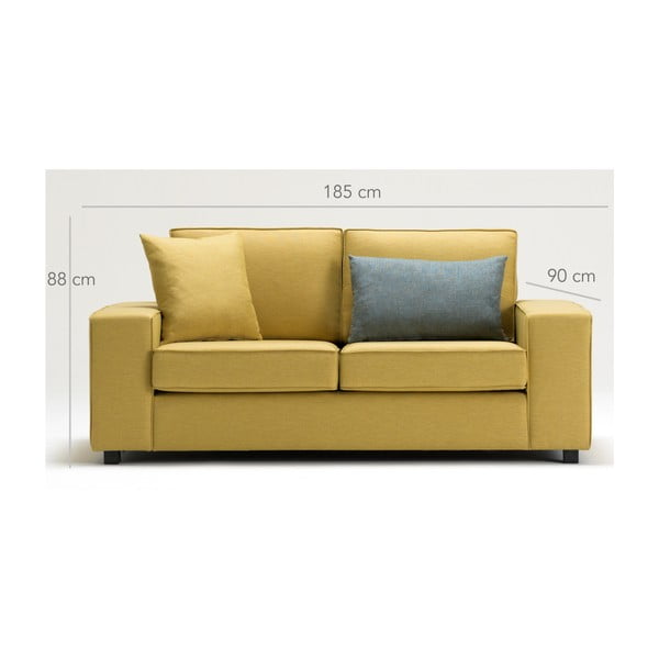 Жълт двуместен диван Doty - Balcab Home-image-3