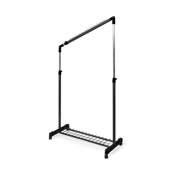 Черна метална телескопична/на колелца стойка за дрехи Under Stairs – Compactor-image-3