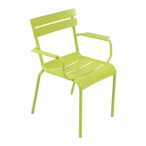 Zelená zahradní židle s područkami Fermob Luxembourg