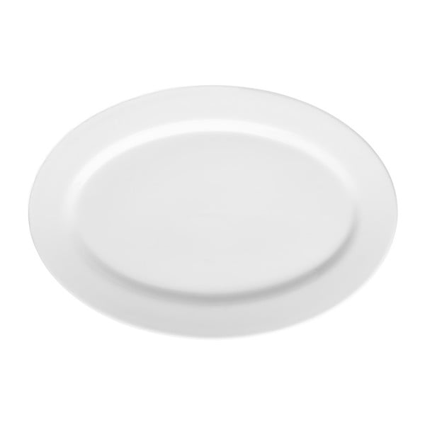 Bílý porcelánový talíř Price & Kensington Simplicity, 36 x 25 cm