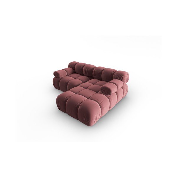 Ъглов диван от розово кадифе (десен ъгъл) Bellis - Micadoni Home-image-4