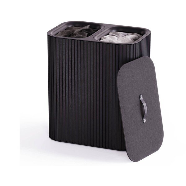 Черен бамбуков кош за пране 2x45 l Tota Luxe – Joseph Joseph