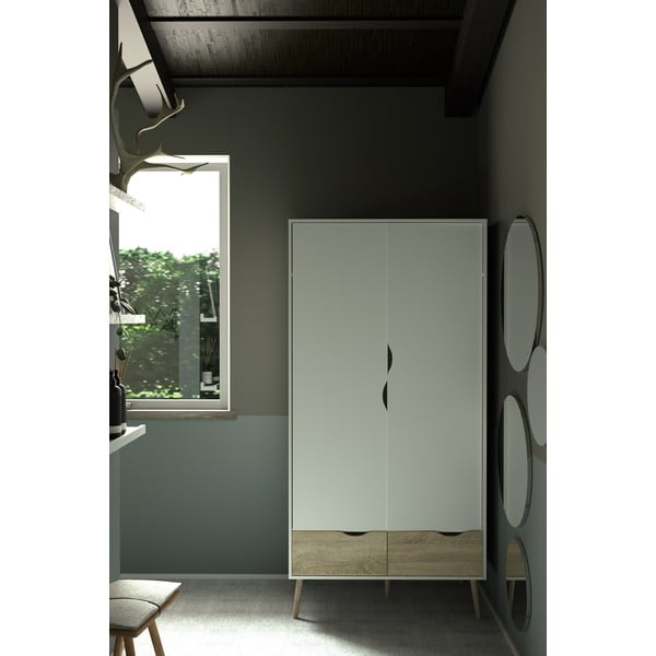 Бял гардероб 99x200 cm Oslo - Tvilum-image-1