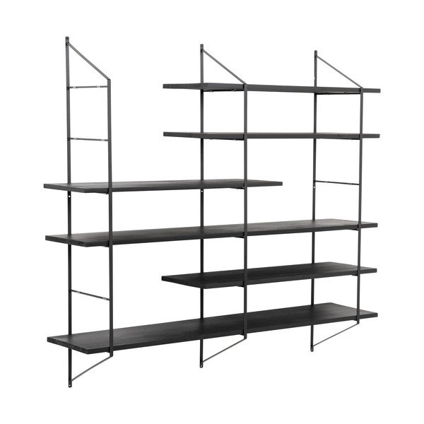 Черен на няколко нива стенен рафт от масивна Пауловния 120 cm Belfast – Actona-image-2