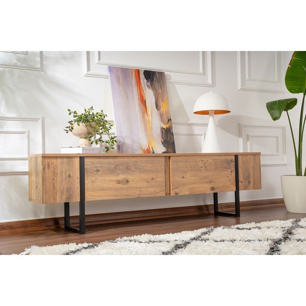 Маса за телевизор с боров декор в естествен цвят 180x50x29,5 cm Serenity – Kalune Design-image-1