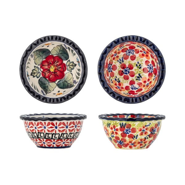 Червени глинени купички в комплект от за сервиране 2 бр. 95 ml Florist – Bloomingville