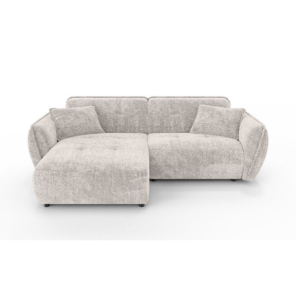 Бежов шенилов ъглов диван (ляв ъгъл) Nelia – Ropez