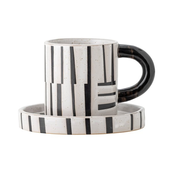 Черно-бяла глинена чаша 300 ml Frankie – Bloomingville