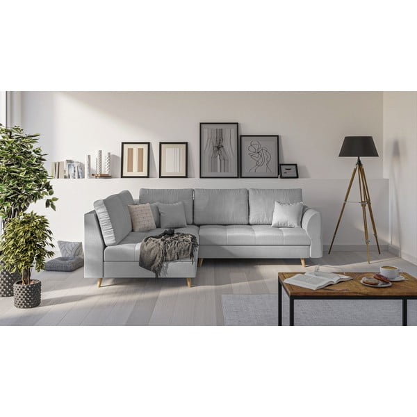 Сив ъглов диван (ляв ъгъл) Ariella - Ropez-image-1