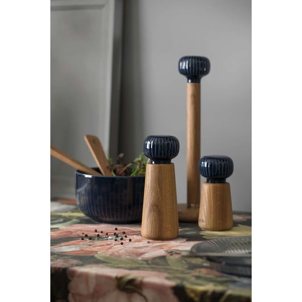 Стойка за хартиени кърпи от дъбово дърво с тъмносин порцеланов детайл Hammershoi Hammershøi - Kähler Design-image-2