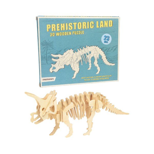 Дървен 3D пъзел динозавър Triceratops - Rex London