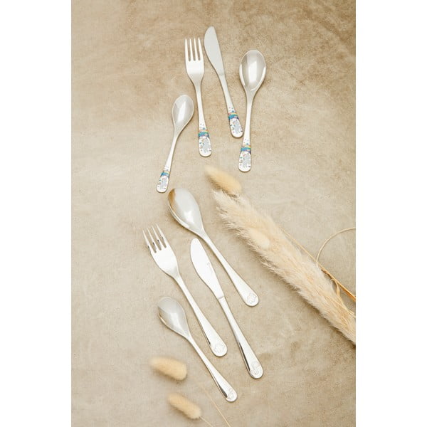 Детски прибори за хранене от неръждаема стомана в сребристо 4 бр. Unicorn – Zilverstad-image-1