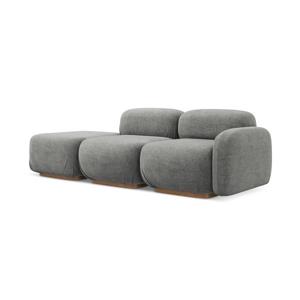 Сив модулна лежанка от букле (ляв ъгъл) Ailani – Makamii-image-1