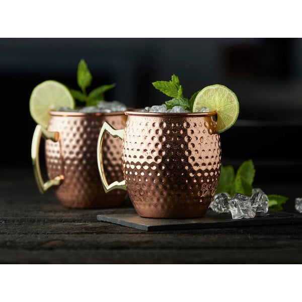 Стоманени чаши в комплект от 4 бр. в меден цвят 80 ml Moscow Mule – Lyngby Glas-image-2